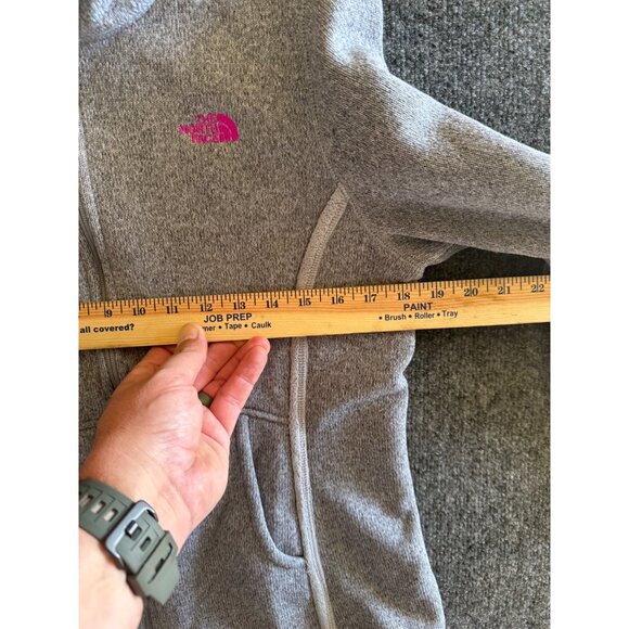 The North Face Girls Full-Zip Gray Fleece Jacket With Pink Logo M - Picture 9 of 10